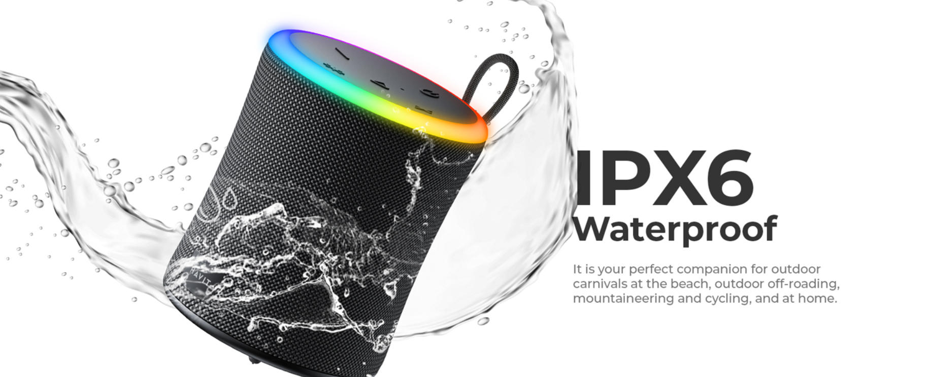 Parlante Rgb Resistente Al Agua Ipx6