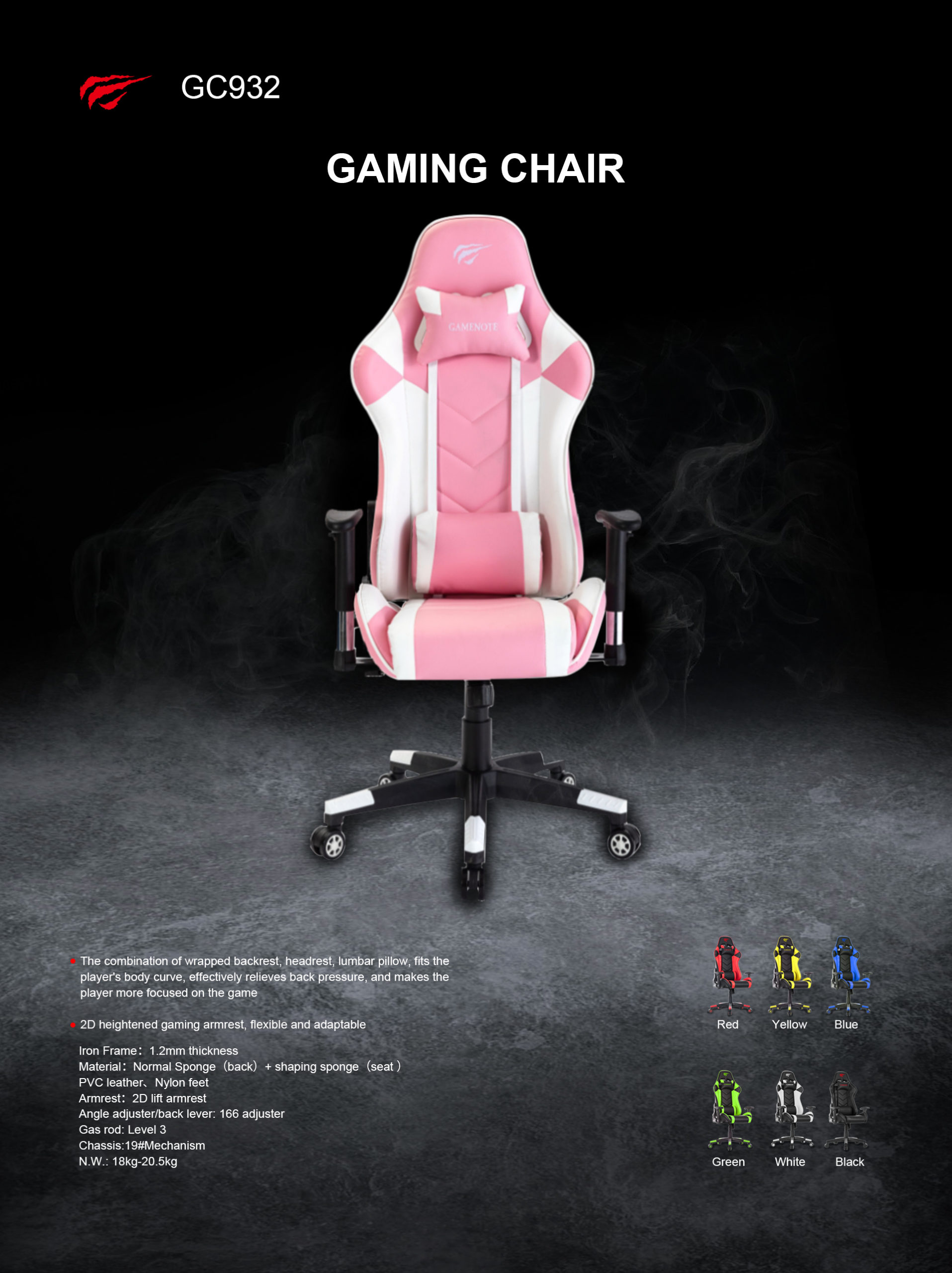 Silla Gamer Blanco+rosa